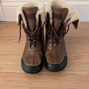 UGG Brown and Black Fur-Lined Boots